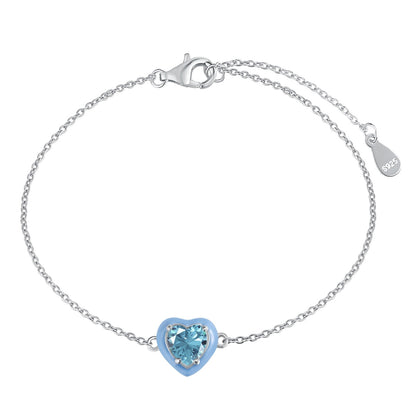 [Rosla]Sparkling Romantic Heart Shape Lover Bracelet