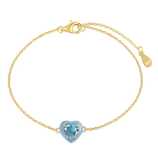 [Rosla]Sparkling Romantic Heart Shape Lover Bracelet