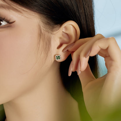 [Rosla]Four-Leaf Clover Flower Shaped Earrings