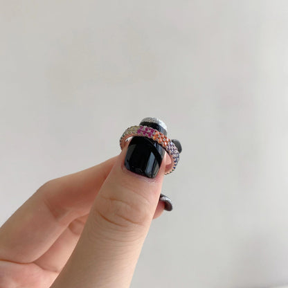 [Rosla]Unique Colorful Round Cut Tennis Ring