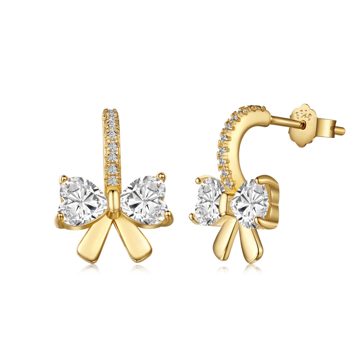 [Rosla]Exquisite Earrings With Heart-Shaped Bow Design