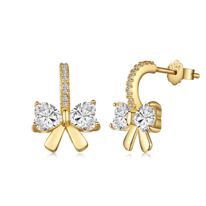 [Rosla]Exquisite Earrings With Heart-Shaped Bow Design