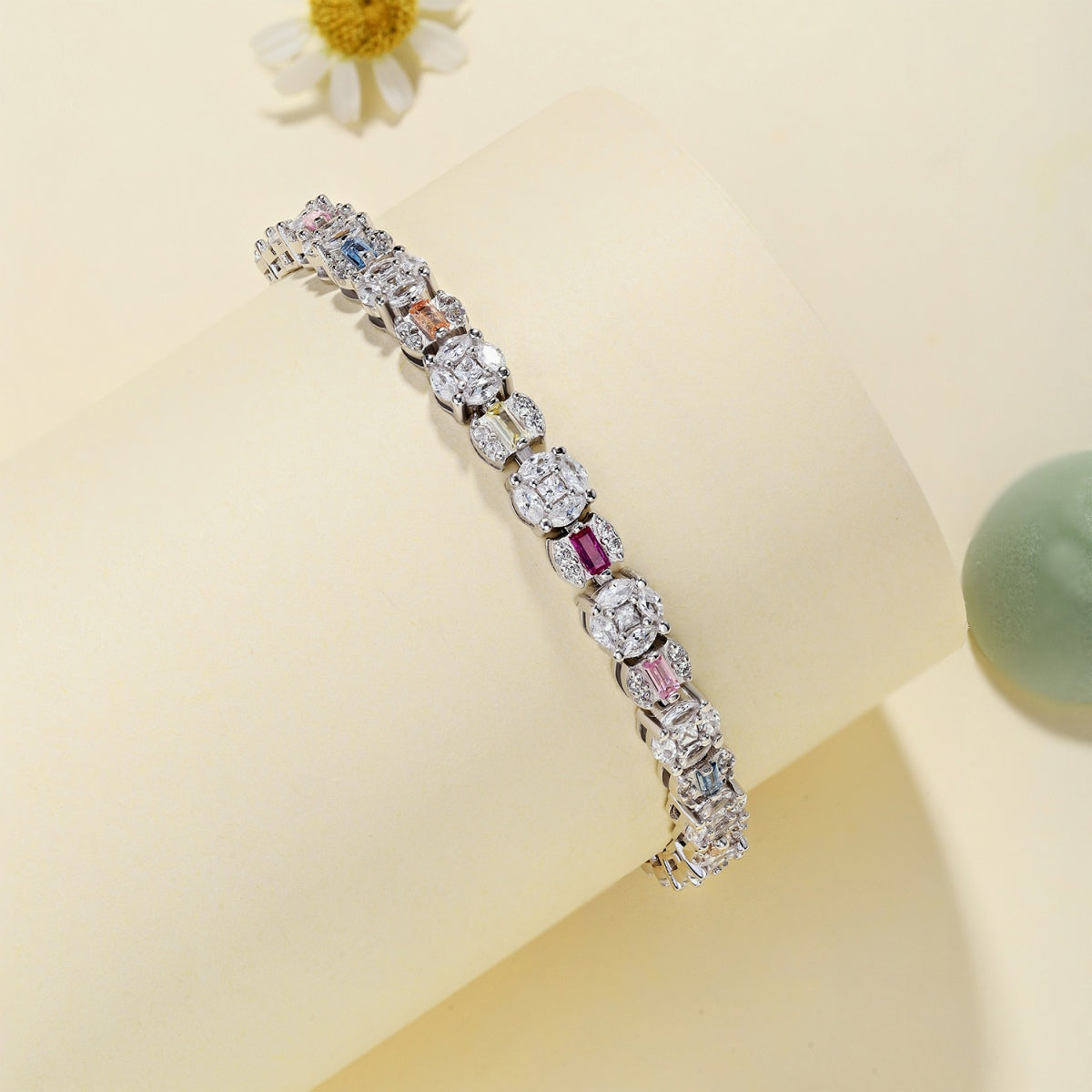 [Rosla]Dazzling Radiant Multi Cut Daily Bracelet