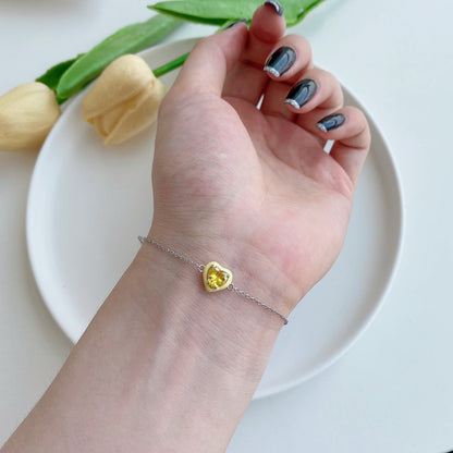 [Rosla]Sparkling Romantic Heart Shape Lover Bracelet