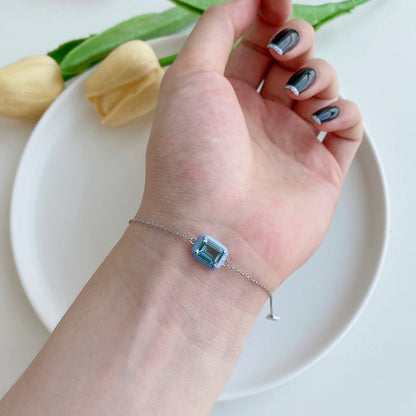 [Rosla]2.0 Carat Sparkling Colorful Emerald Cut Daily Bracelet