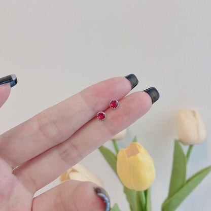 [Rosla]Sparkling Colorful Round Shape Earrings