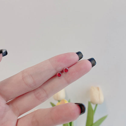 [Rosla]Sparkling Colorful Round Shape Earrings