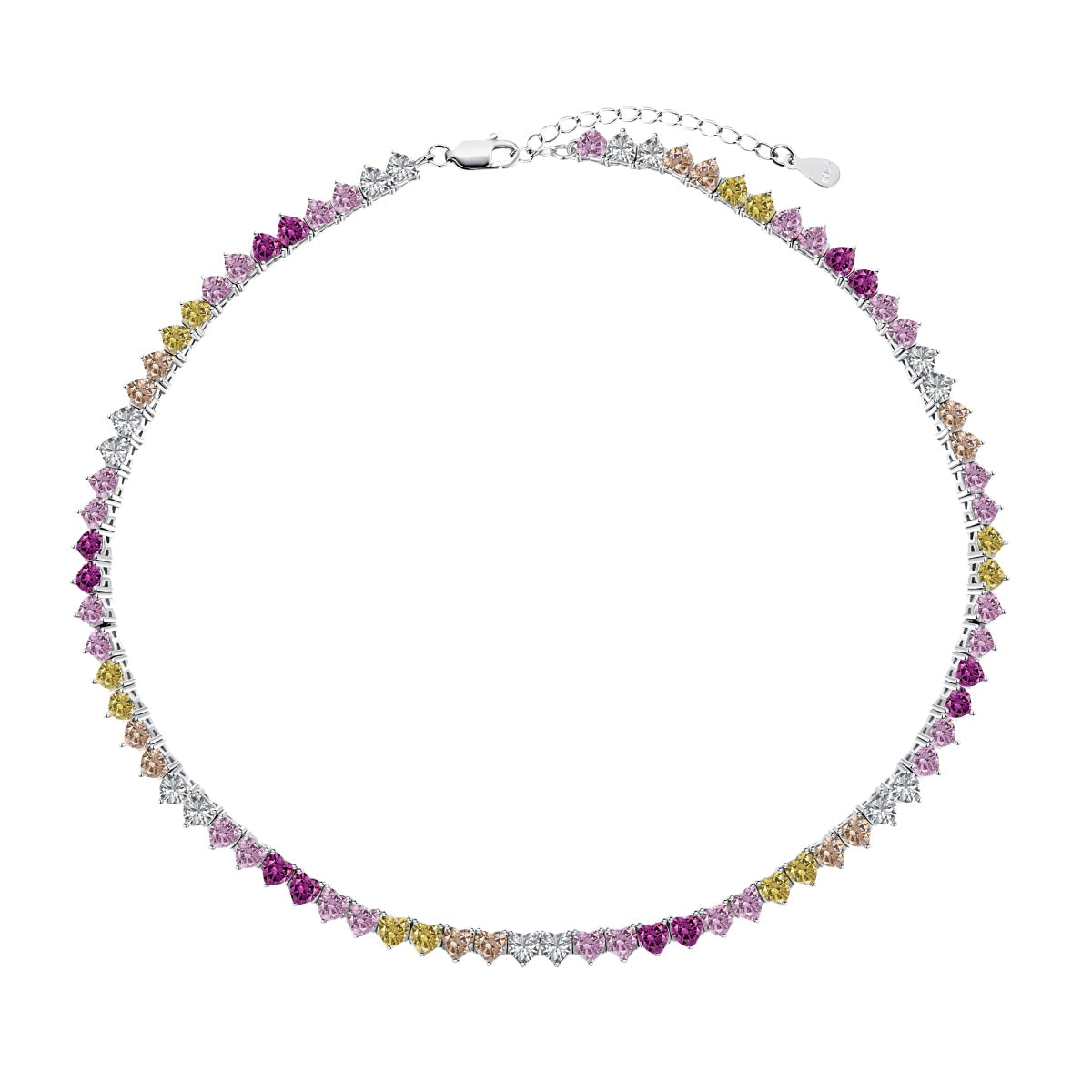 [Rosla]Sparkling Colorful Full Heart Tennis Necklace