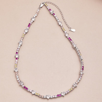 [Rosla]Delicate Colorful Rainbow Tennis Chain