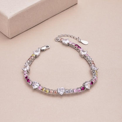 [Rosla]Romantic Heart Shape Round Cut Lover Bracelet