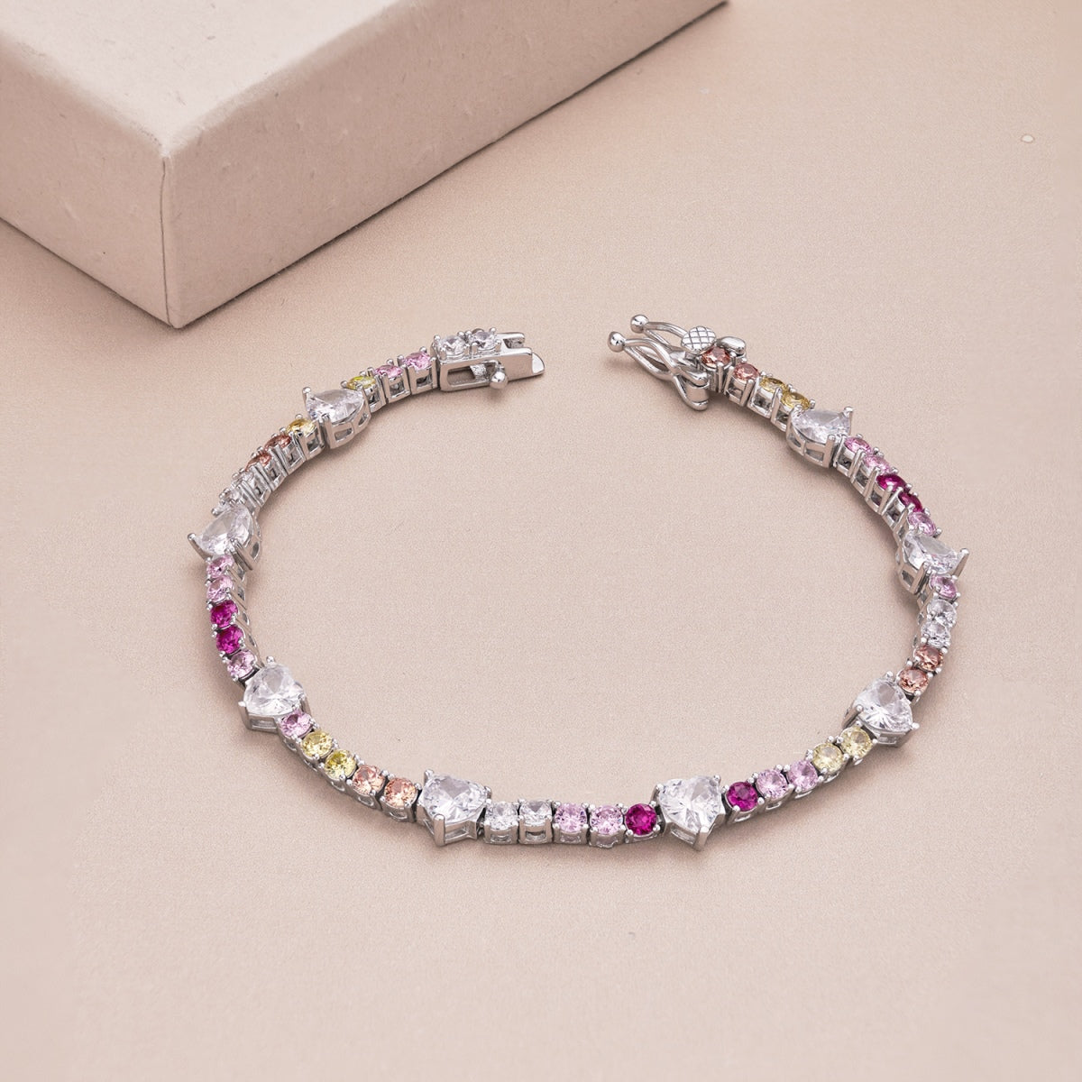 [Rosla]Romantic Heart Shape Round Cut Lover Bracelet