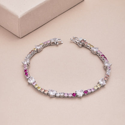 [Rosla]Romantic Heart Shape Round Cut Lover Bracelet