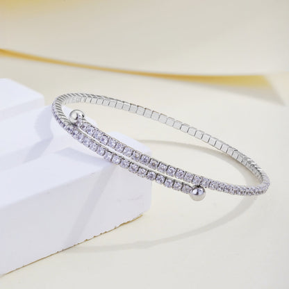 [Rosla]Row of Diamonds Round Fashion Bracelet