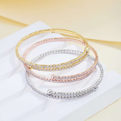 [Rosla]Row of Diamonds Round Fashion Bracelet