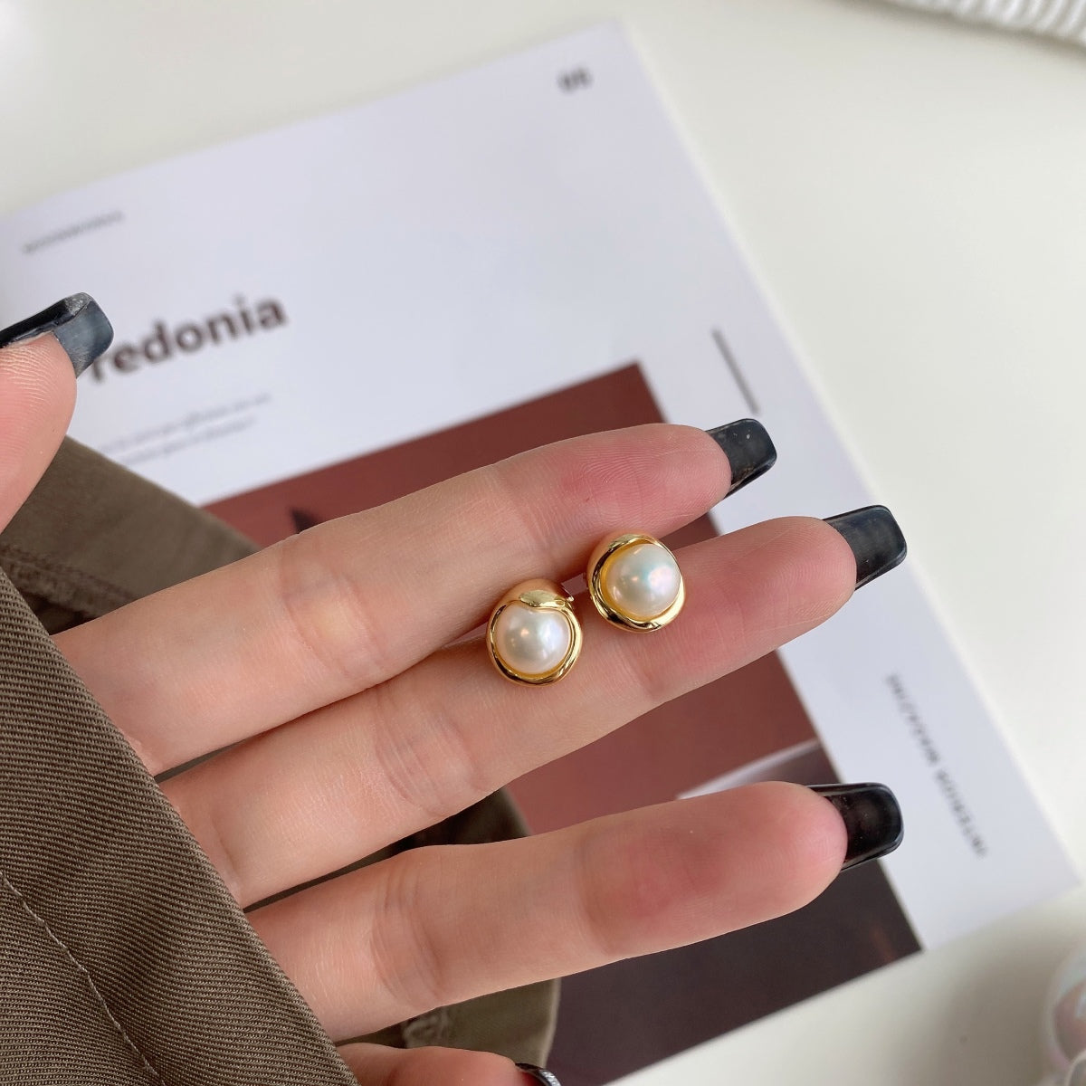 [Rosla]Dainty Bread Pearl Earrings