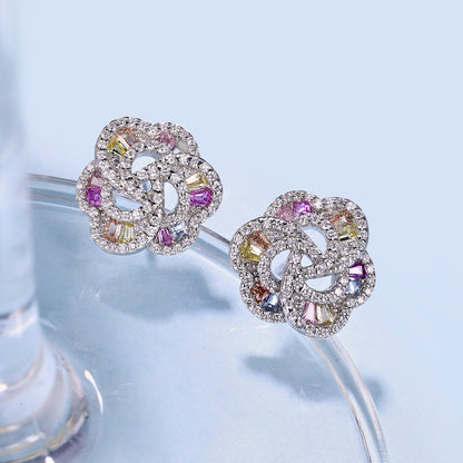 [Rosla]Exquisite Flower Shape Daily Earrings