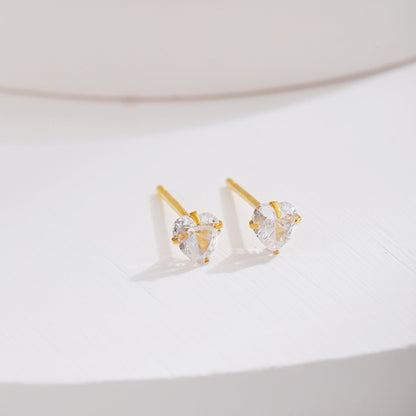 [Rosla]Sparkling Heart Shaped Simple Earrings