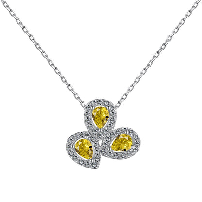 [Rosla]Elegant Flower Shape Pear Cut Necklace