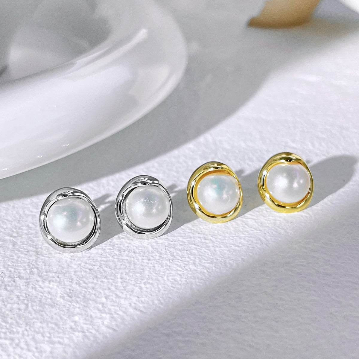 [Rosla]Dainty Bread Pearl Earrings