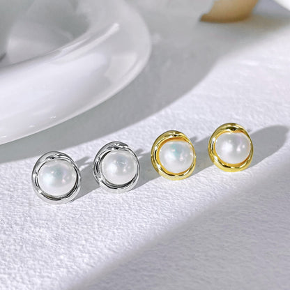 [Rosla]Dainty Bread Pearl Earrings