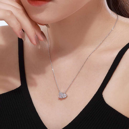 [Rosla]Dazzling Square & Heart Shape Necklace