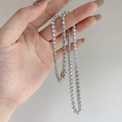 [Rosla]Ornate Heart Cut Tennis Necklace