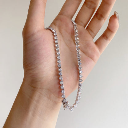 [Rosla]Ornate Heart Cut Tennis Necklace