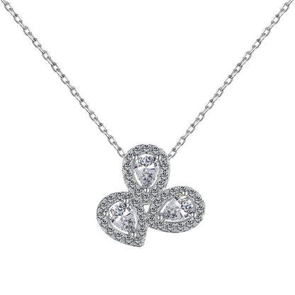 [Rosla]Elegant Flower Shape Pear Cut Necklace
