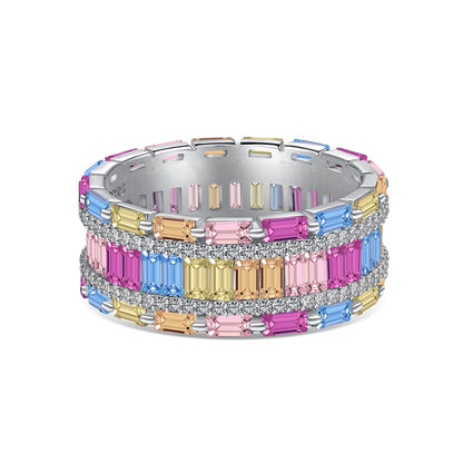 [Rosla]Dazzling Colorful Radiant Cut Party Ring