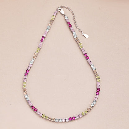 [Rosla]Delicate Colorful Tennis Necklace