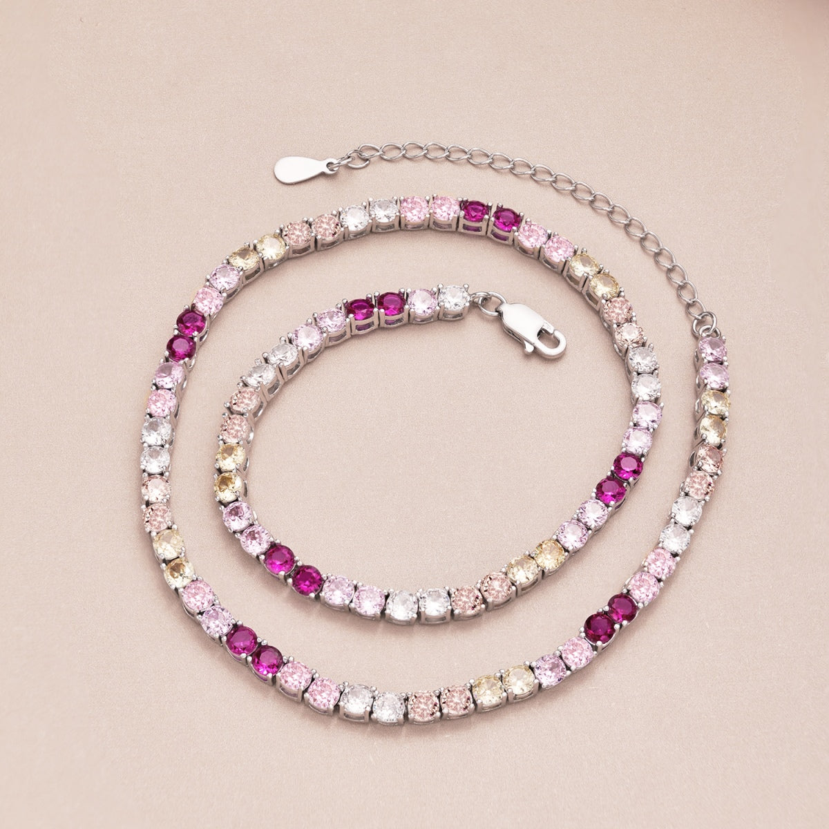 [Rosla]Delicate Colorful Tennis Necklace