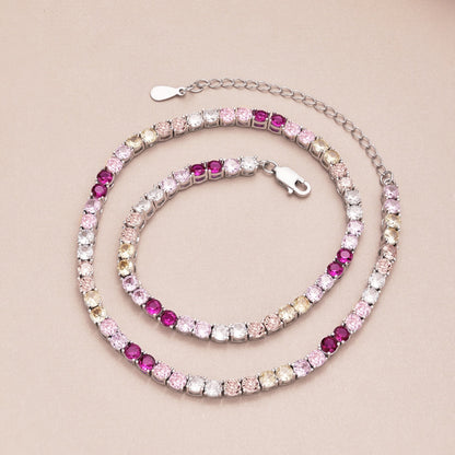 [Rosla]Delicate Colorful Tennis Necklace
