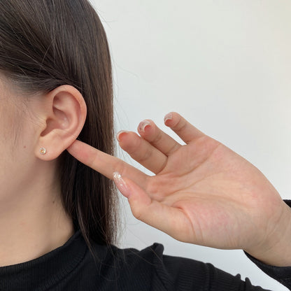 [Rosla]Sparkling Colorful Round Shape Earrings