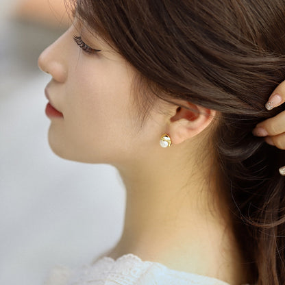[Rosla]Dainty Bread Pearl Earrings