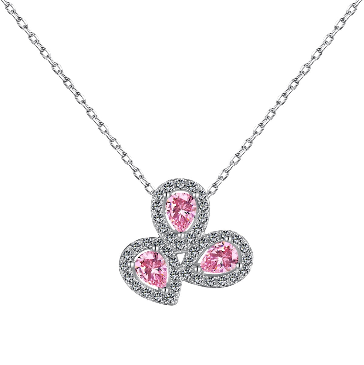 [Rosla]Elegant Flower Shape Pear Cut Necklace