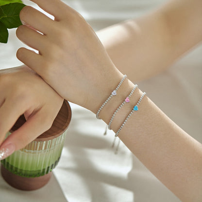 [Rosla]0.5 Carat Elegant Romantic Heart Shape Lover Bracelet