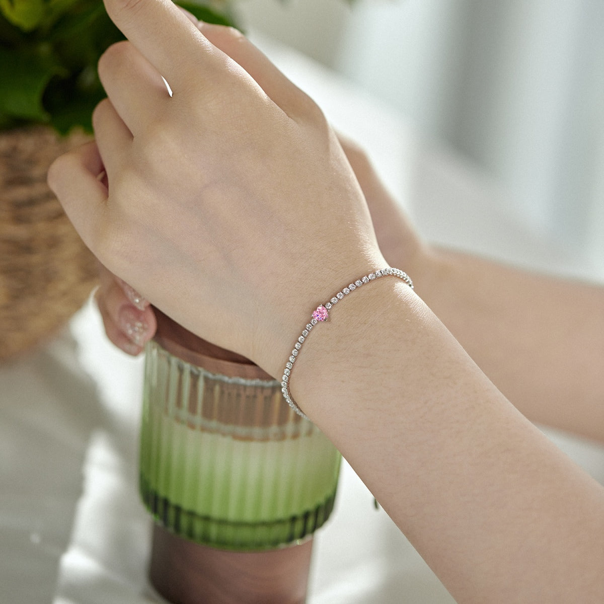 [Rosla]0.5 Carat Elegant Romantic Heart Shape Lover Bracelet