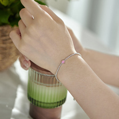 [Rosla]0.5 Carat Elegant Romantic Heart Shape Lover Bracelet