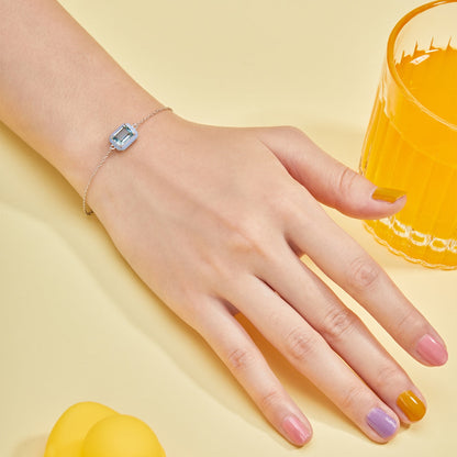 [Rosla]2.0 Carat Sparkling Colorful Emerald Cut Daily Bracelet