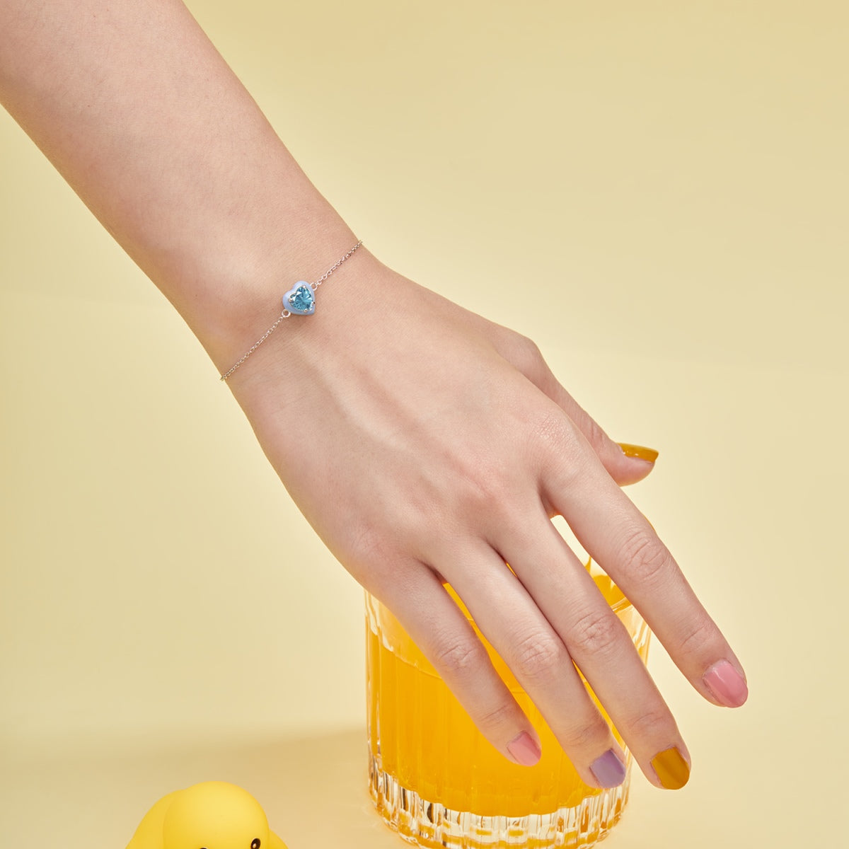 [Rosla]Sparkling Romantic Heart Shape Lover Bracelet