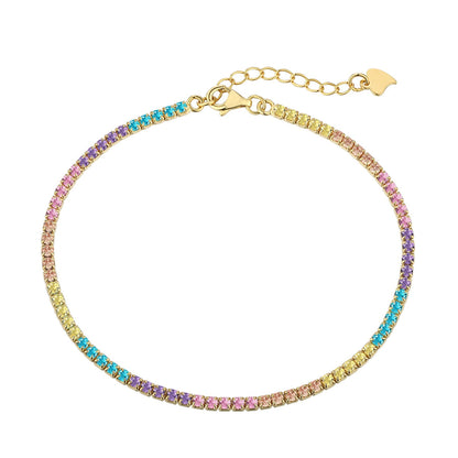 [Rosla]Dazzling Colorful Round Cut Daily Bracelet