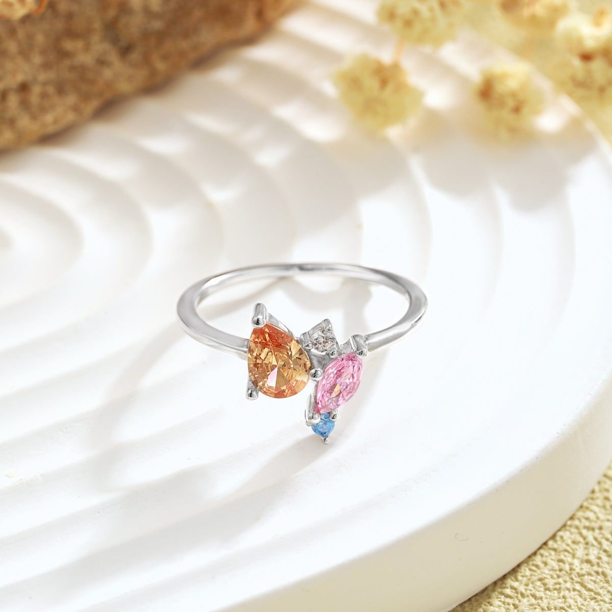 [Rosla]Radiant Colorful Multi Cut Daily Ring