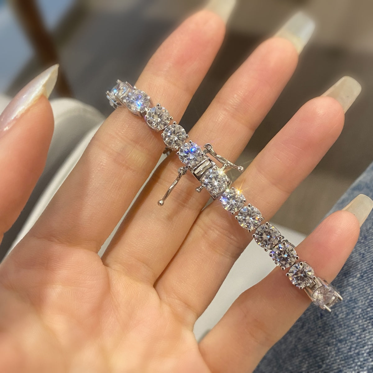 [Rosla]0.75 Carat Dazzling Round Cut Wedding Bracelet
