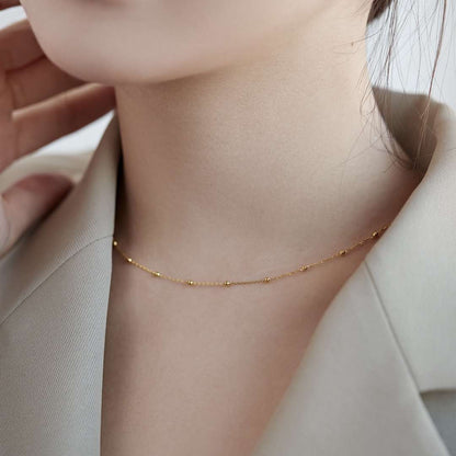 [Rosla]Small Bead Clavicle Chain Simple Necklace