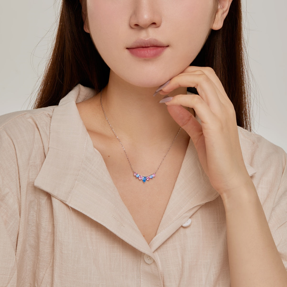 [Rosla]Dainty Colorful Heart Necklace