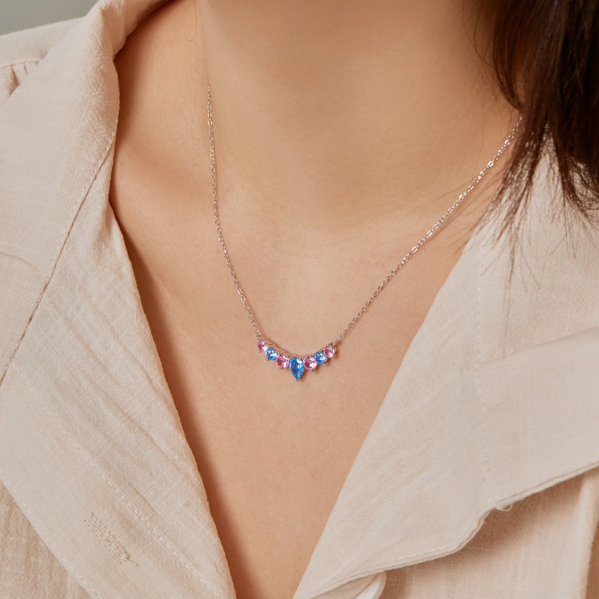 [Rosla]Dainty Colorful Heart Necklace