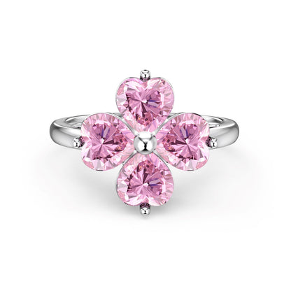 [Rosla]Heart-shaped Four-Leaf Clover Ball Ring