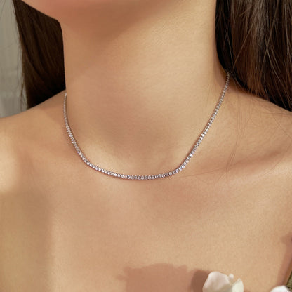 [Rosla]Delicate Round Shape Tennis Necklace
