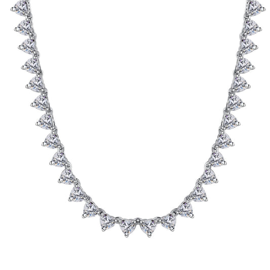 [Rosla]Ornate Heart Cut Tennis Necklace