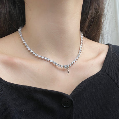 [Rosla]Ornate Heart Cut Tennis Necklace